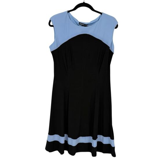 American Living Sheath Dress Size 14 Light Blue Black Knit Career Party NWT - Picture 1 of 11